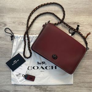 Coach Dinky Burgundy Leather 24 Shoulder Bag